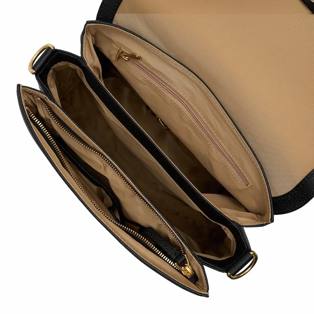 Tryhard Leather Crossbody Bag -- Stone