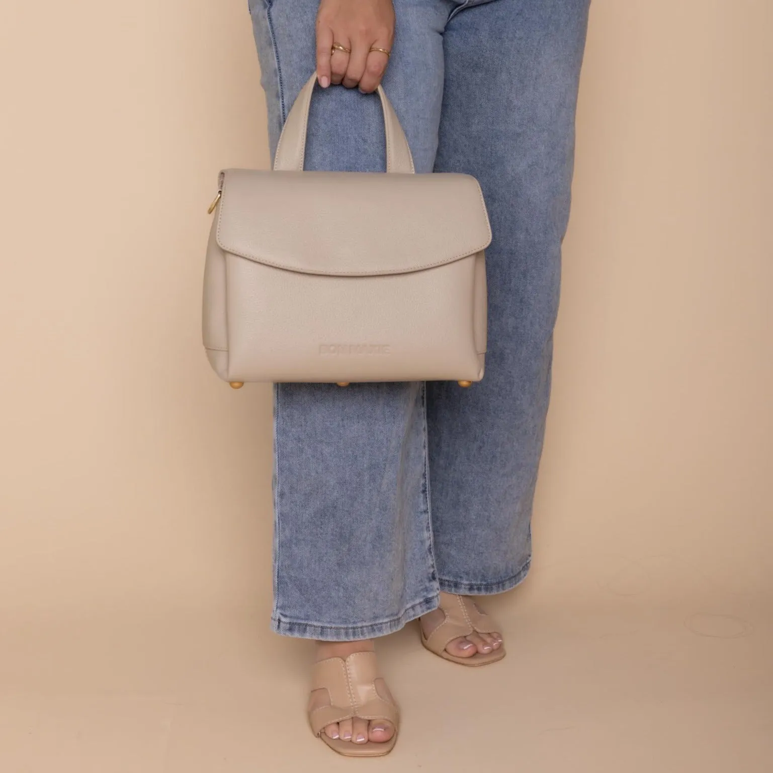 Tryhard Leather Crossbody Bag -- Stone